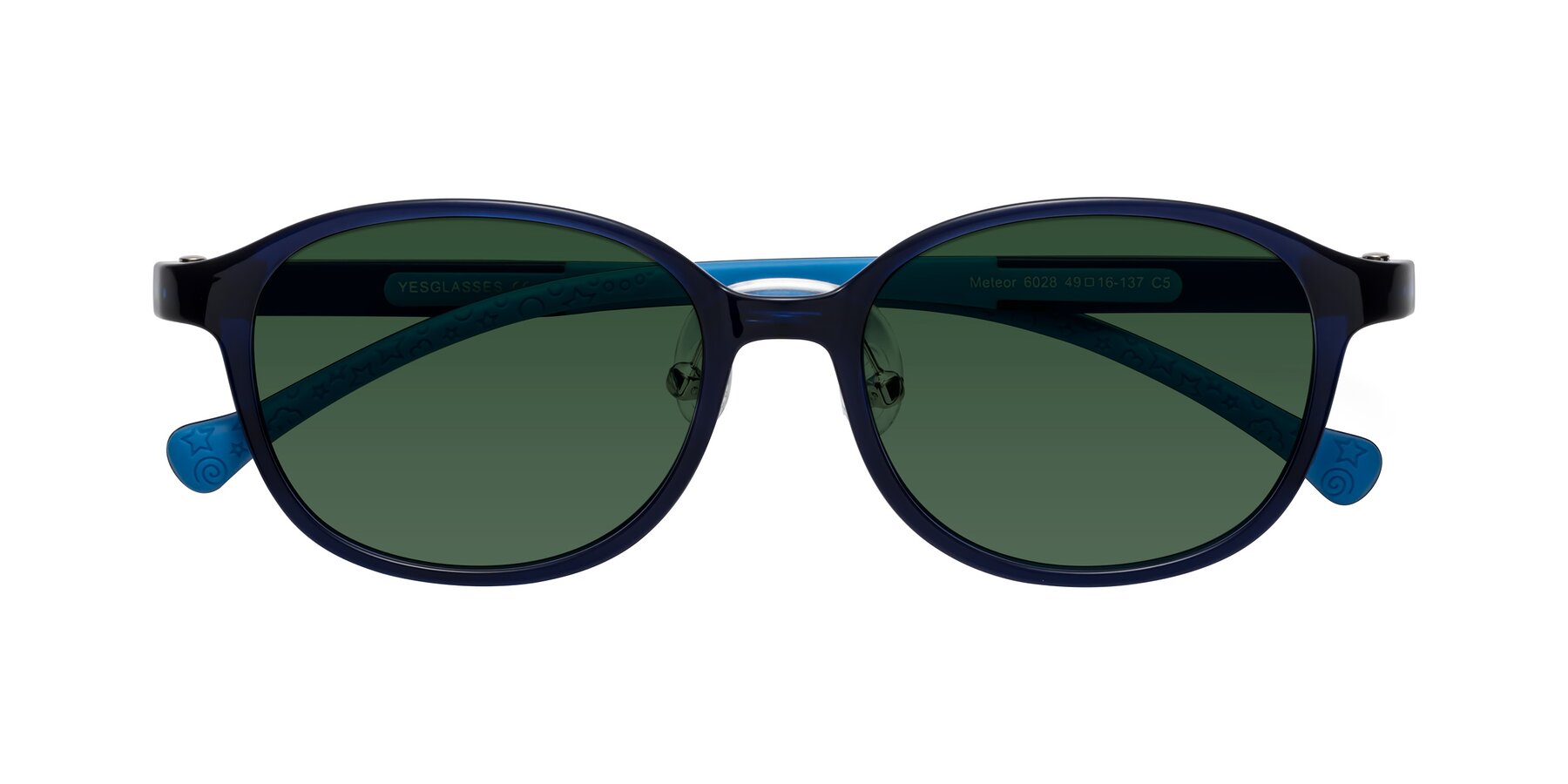 Folded Front of Meteor in Astronomer Blue with Green Tinted Lenses