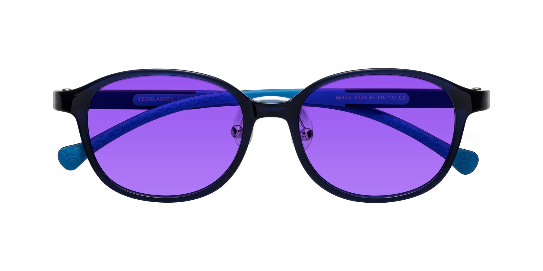 Folded Front of Meteor in Astronomer Blue with Purple Tinted Lenses