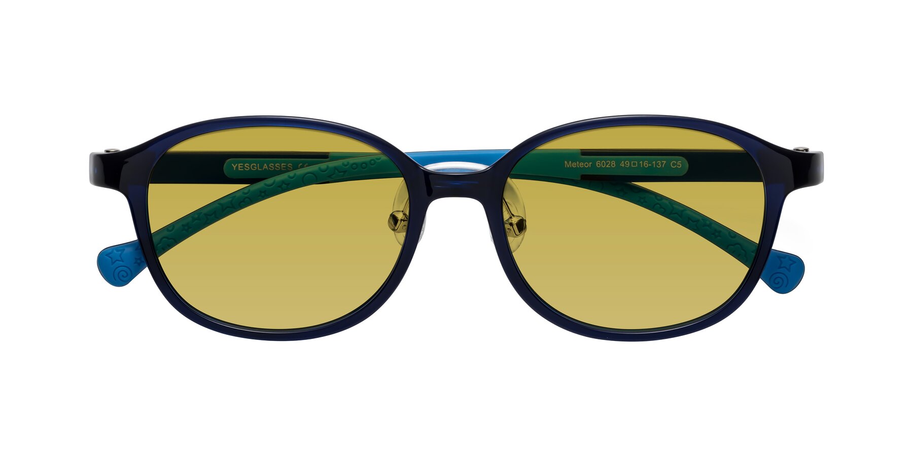 Folded Front of Meteor in Astronomer Blue with Champagne Tinted Lenses