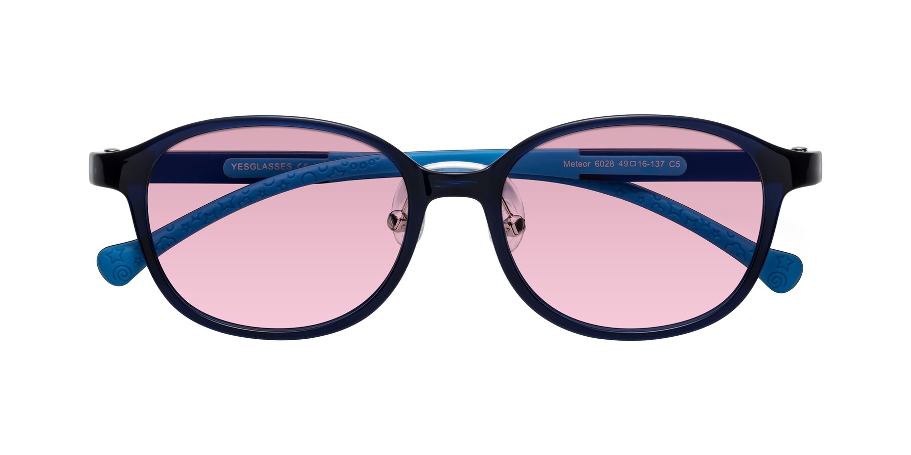 Folded Front of Meteor in Astronomer Blue with Light Wine Tinted Lenses