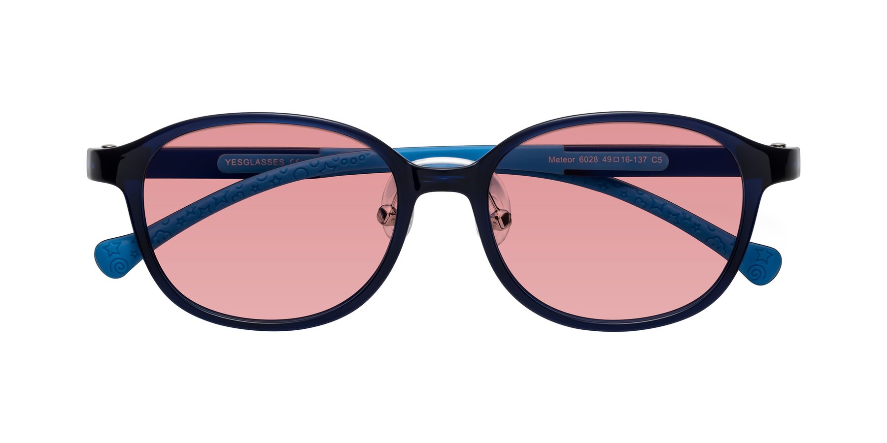 Folded Front of Meteor in Astronomer Blue with Medium Garnet Tinted Lenses