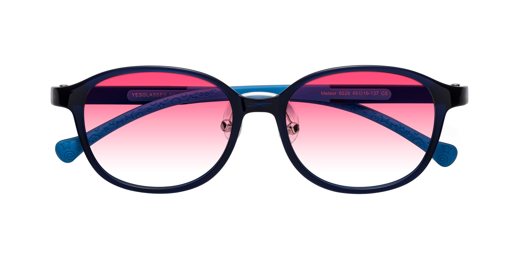 Folded Front of Meteor in Astronomer Blue with Pink Gradient Lenses