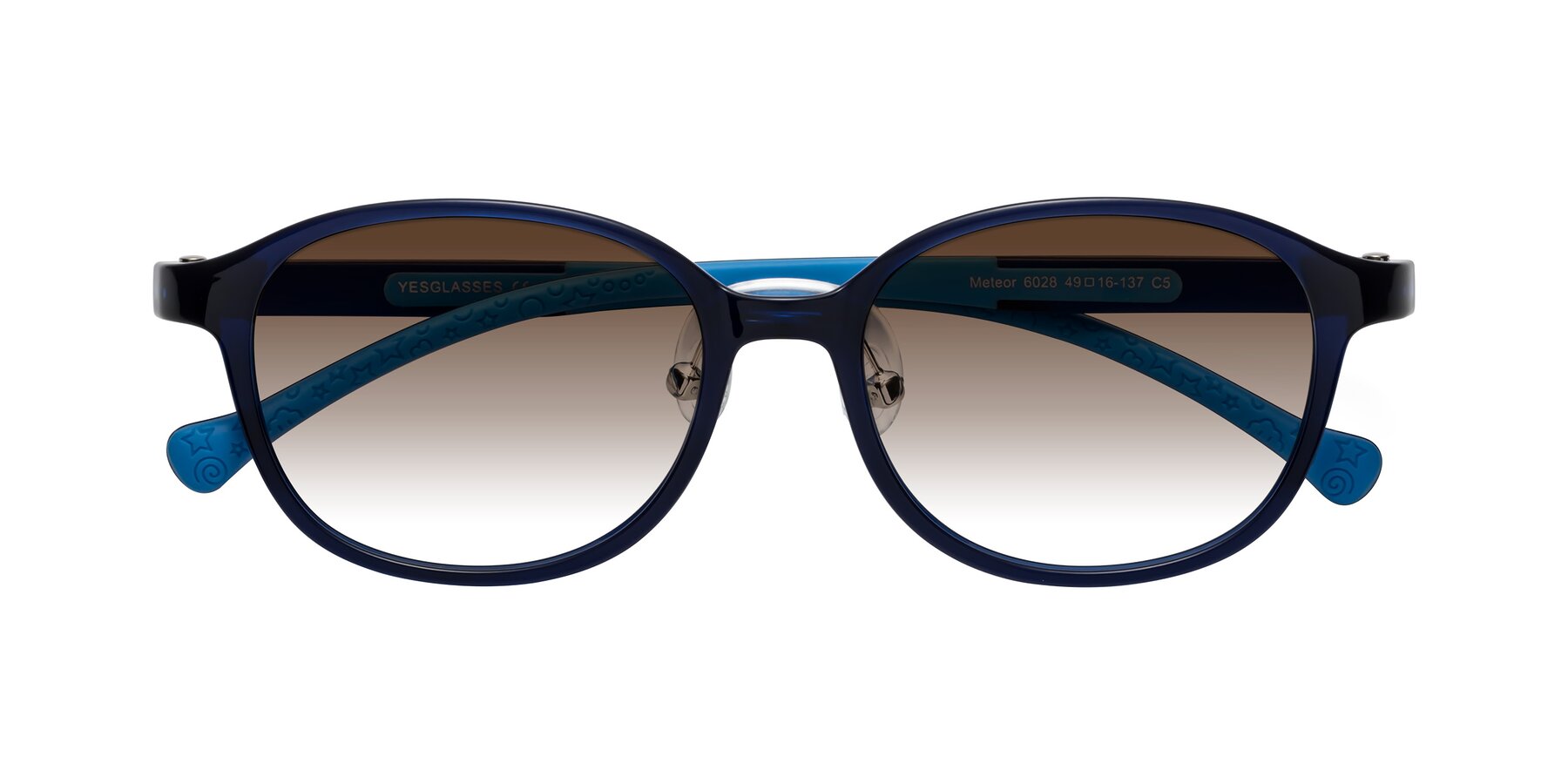 Folded Front of Meteor in Astronomer Blue with Brown Gradient Lenses