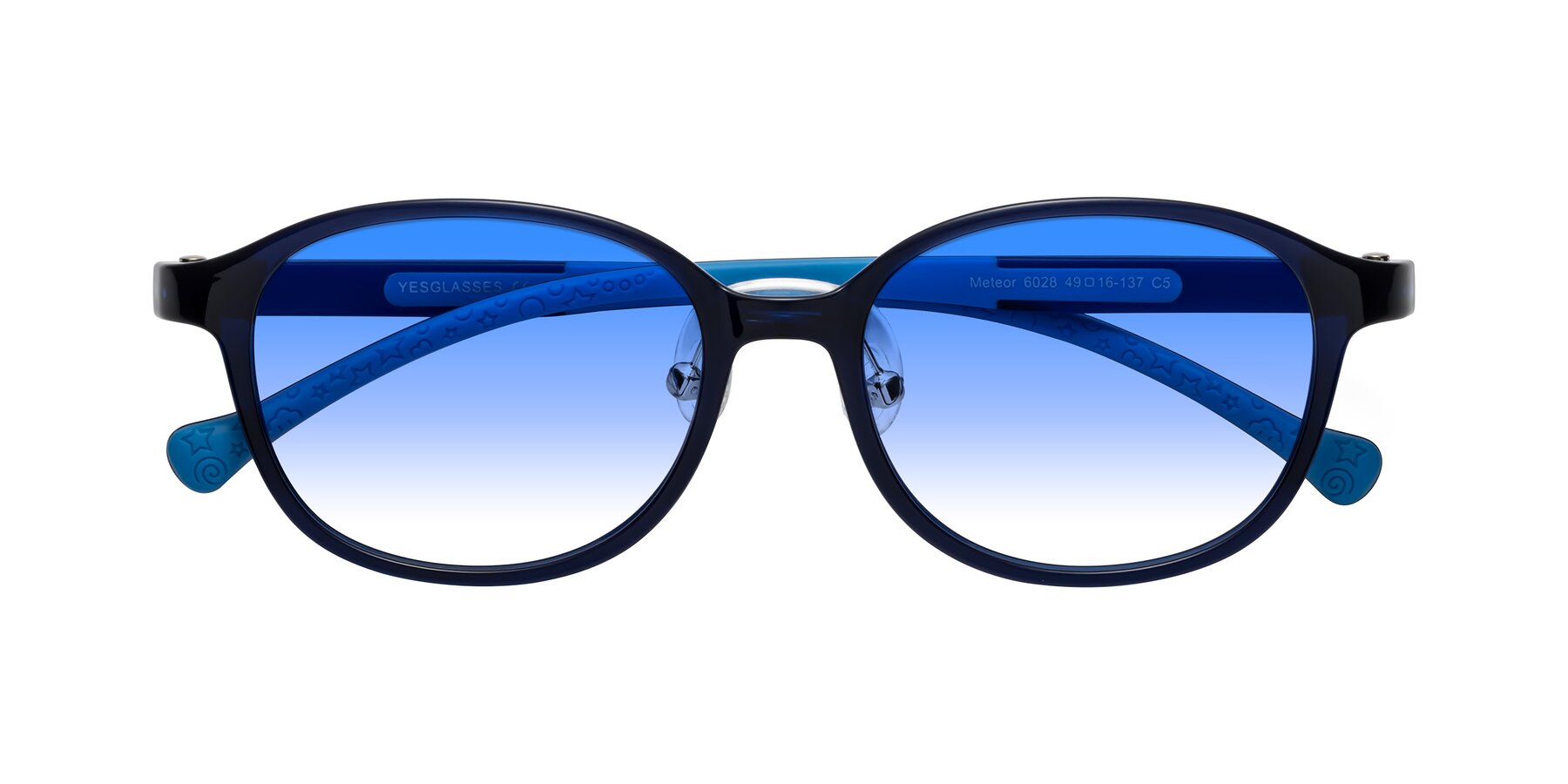 Folded Front of Meteor in Astronomer Blue with Blue Gradient Lenses