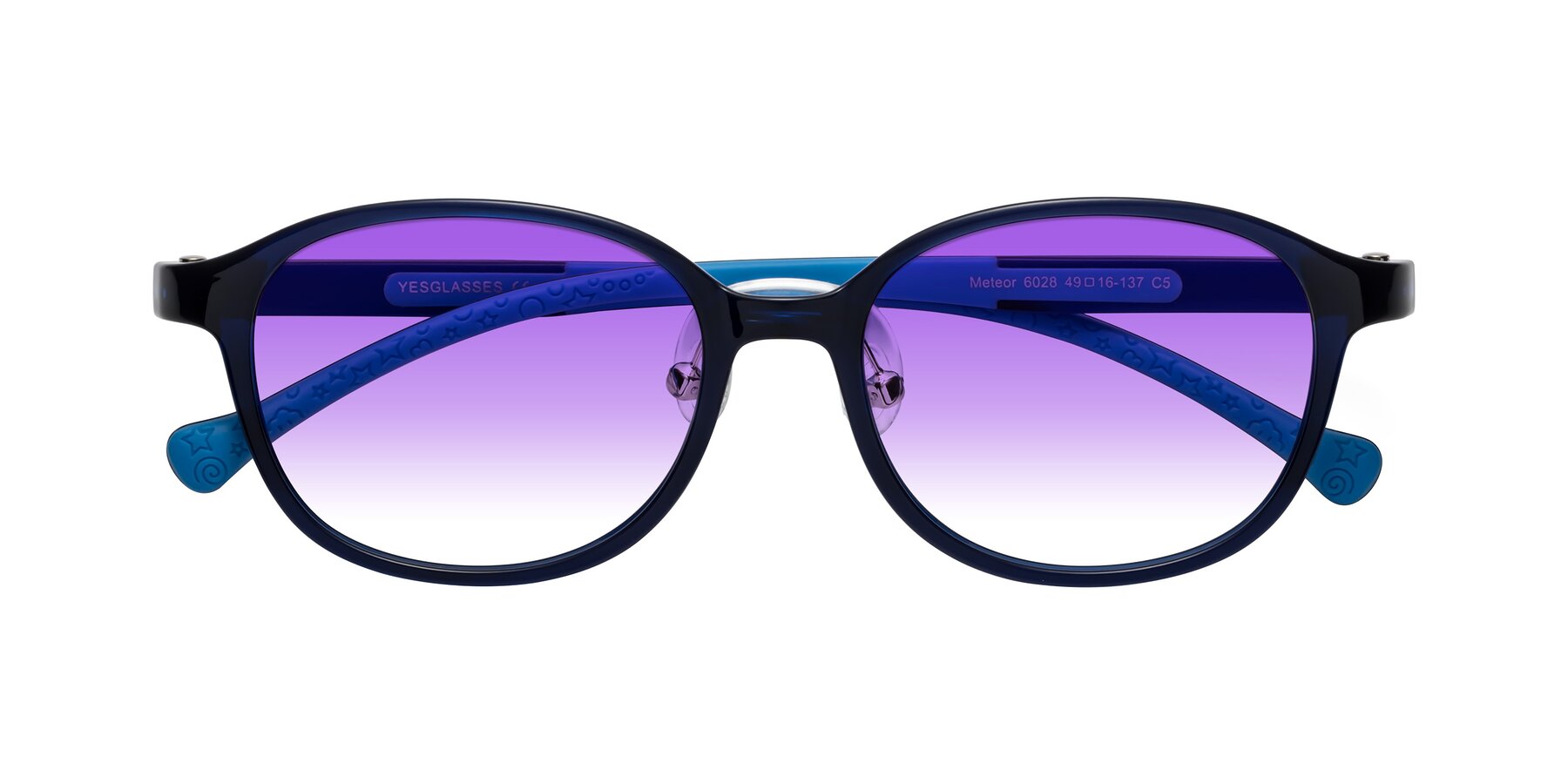 Folded Front of Meteor in Astronomer Blue with Purple Gradient Lenses