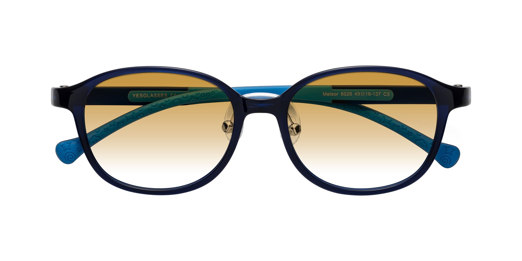 Folded Front of Meteor in Astronomer Blue with Champagne Gradient Lenses