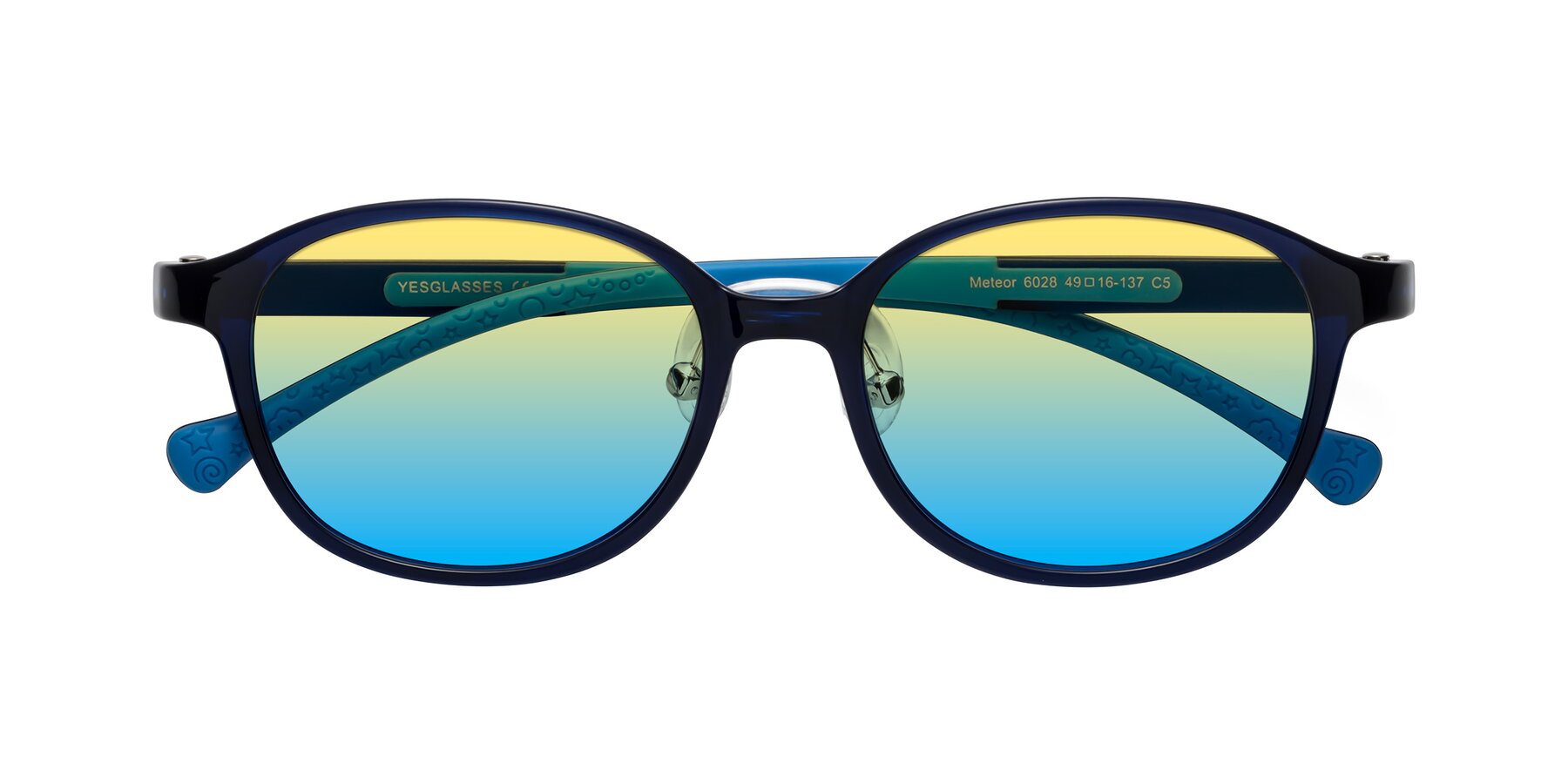 Folded Front of Meteor in Astronomer Blue with Yellow / Blue Gradient Lenses