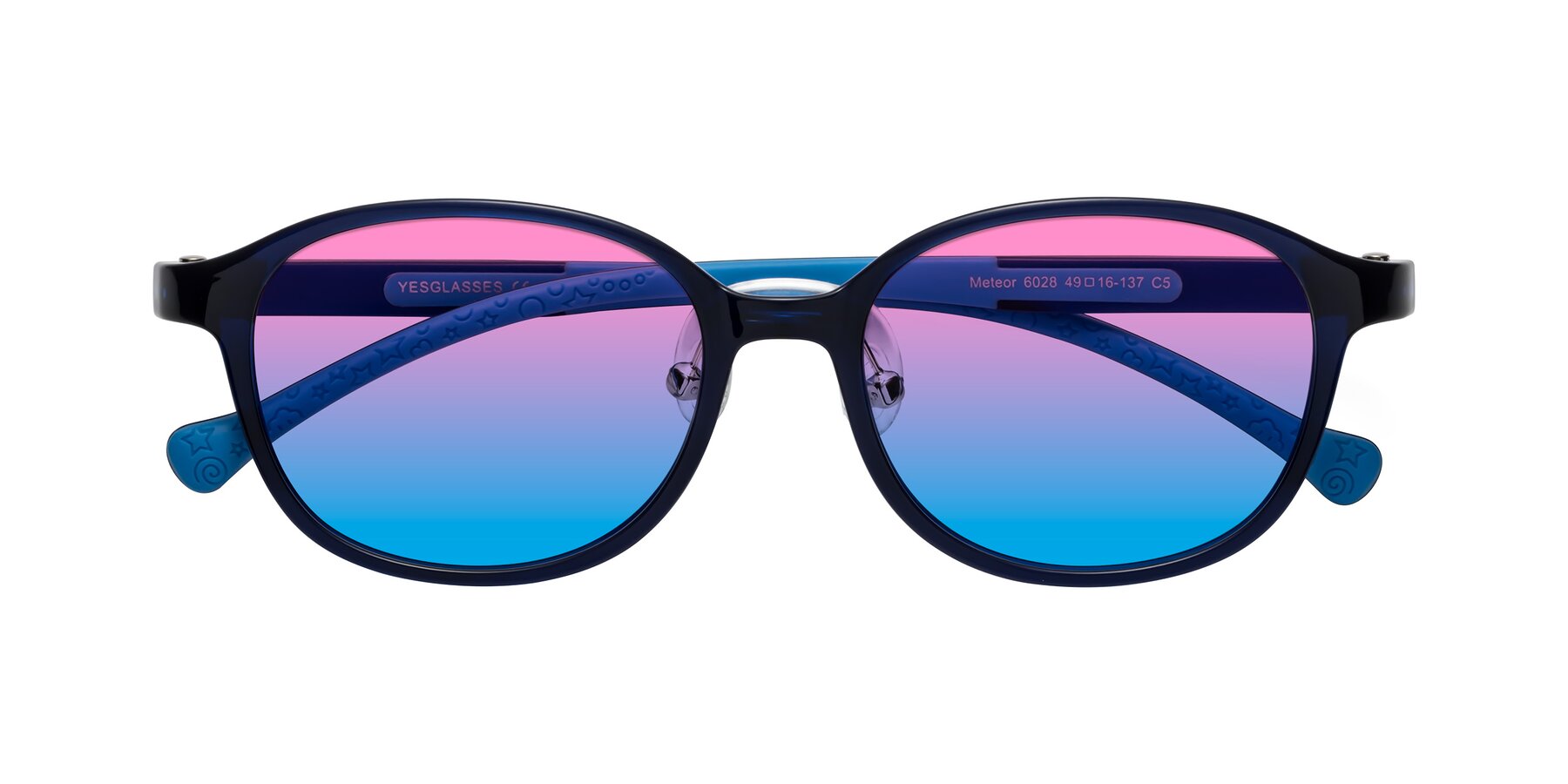 Folded Front of Meteor in Astronomer Blue with Pink / Blue Gradient Lenses