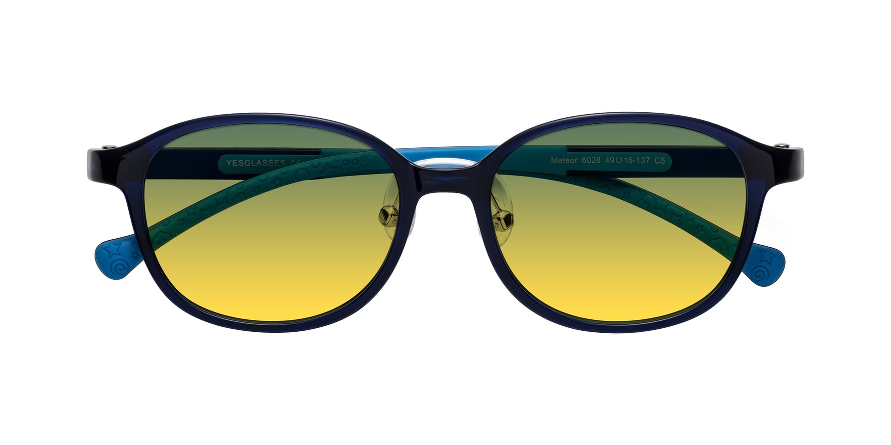 Folded Front of Meteor in Astronomer Blue with Green / Yellow Gradient Lenses