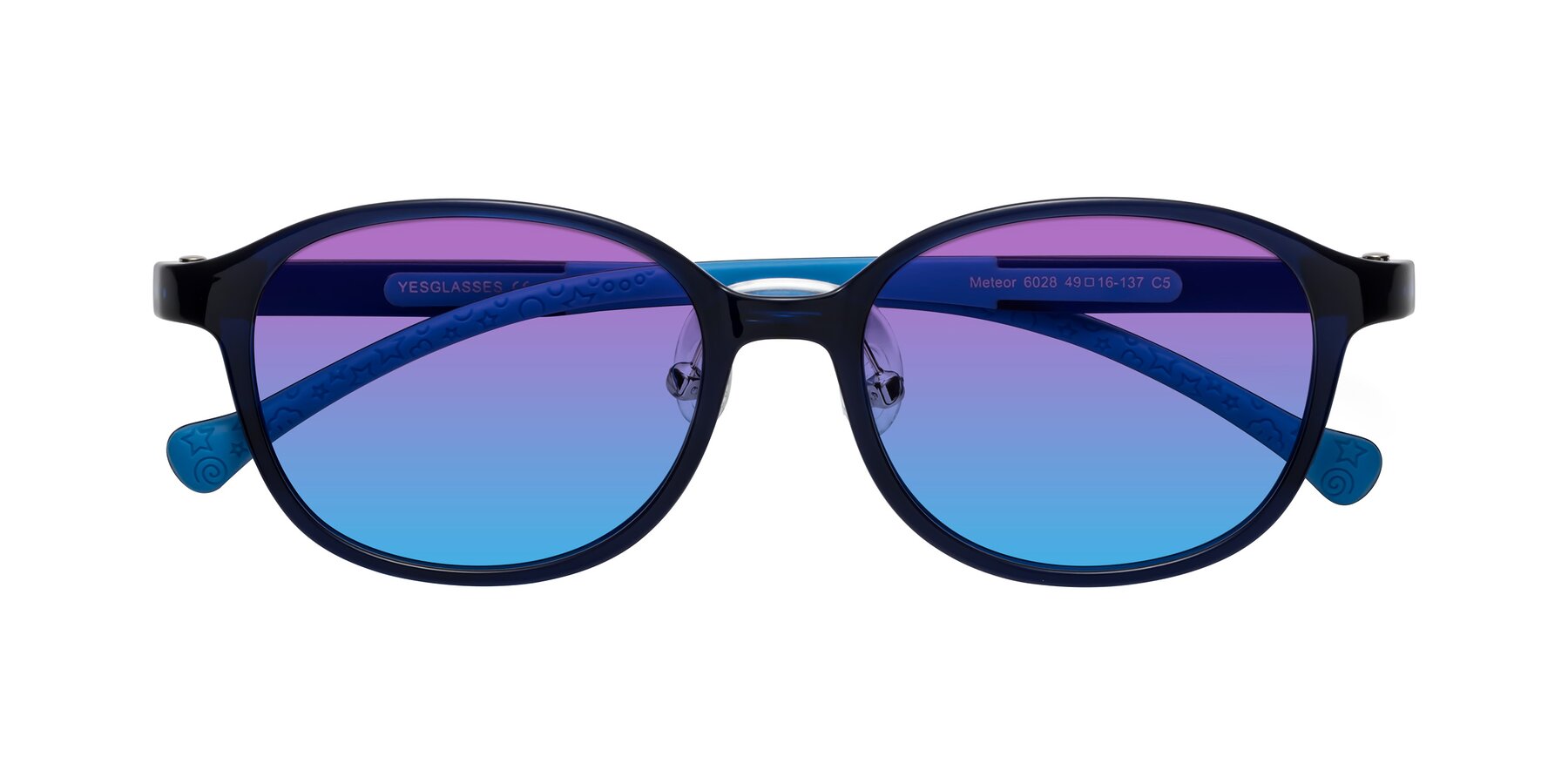 Folded Front of Meteor in Astronomer Blue with Purple / Blue Gradient Lenses