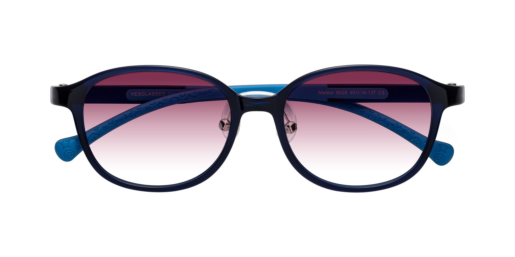 Folded Front of Meteor in Astronomer Blue with Wine Gradient Lenses