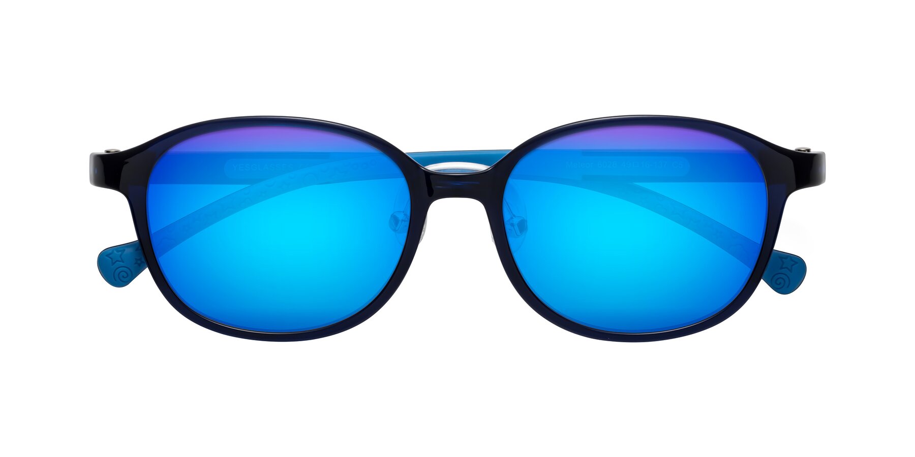 Folded Front of Meteor in Astronomer Blue with Blue Mirrored Lenses