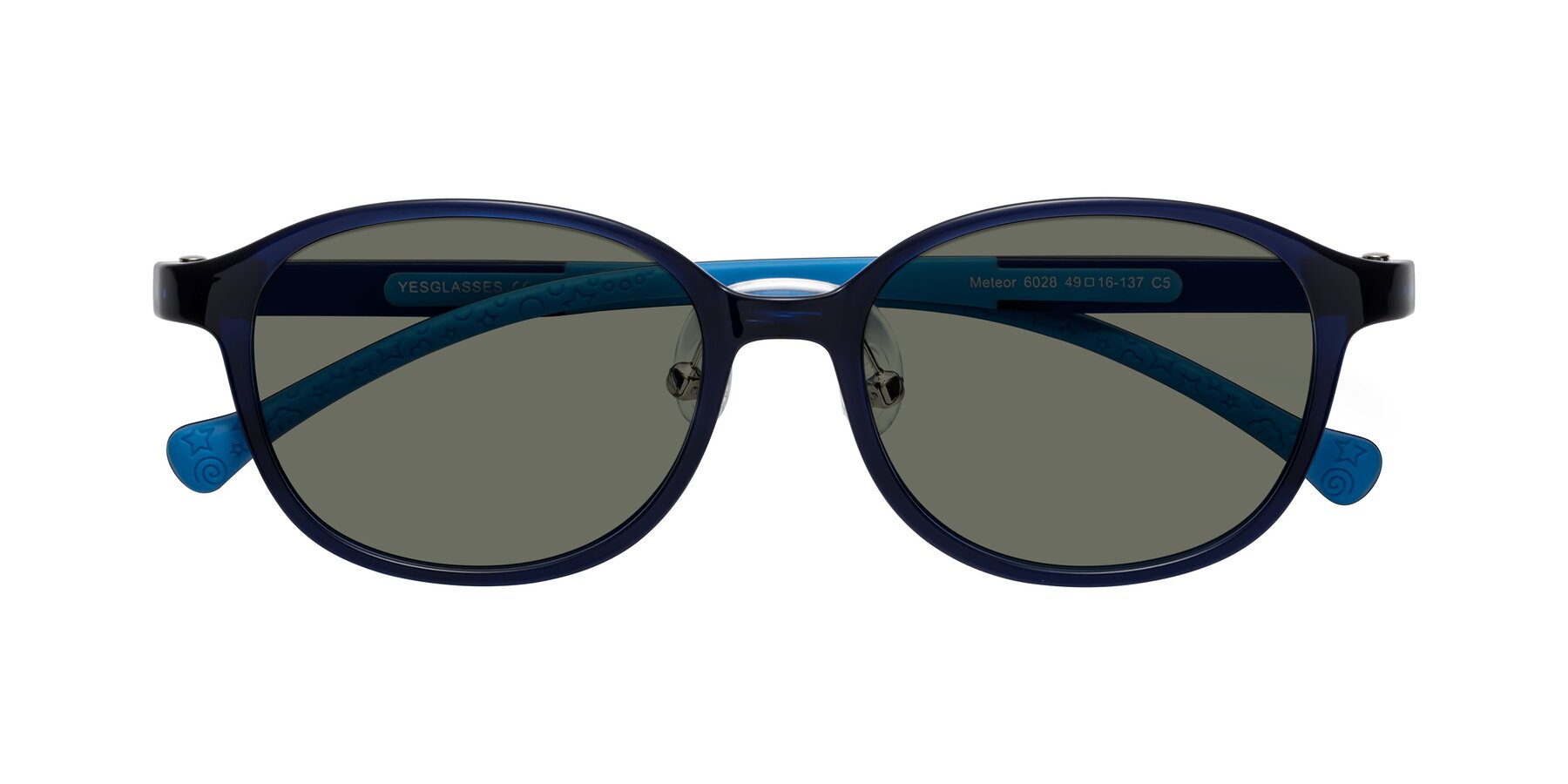 Folded Front of Meteor in Astronomer Blue with Gray Polarized Lenses