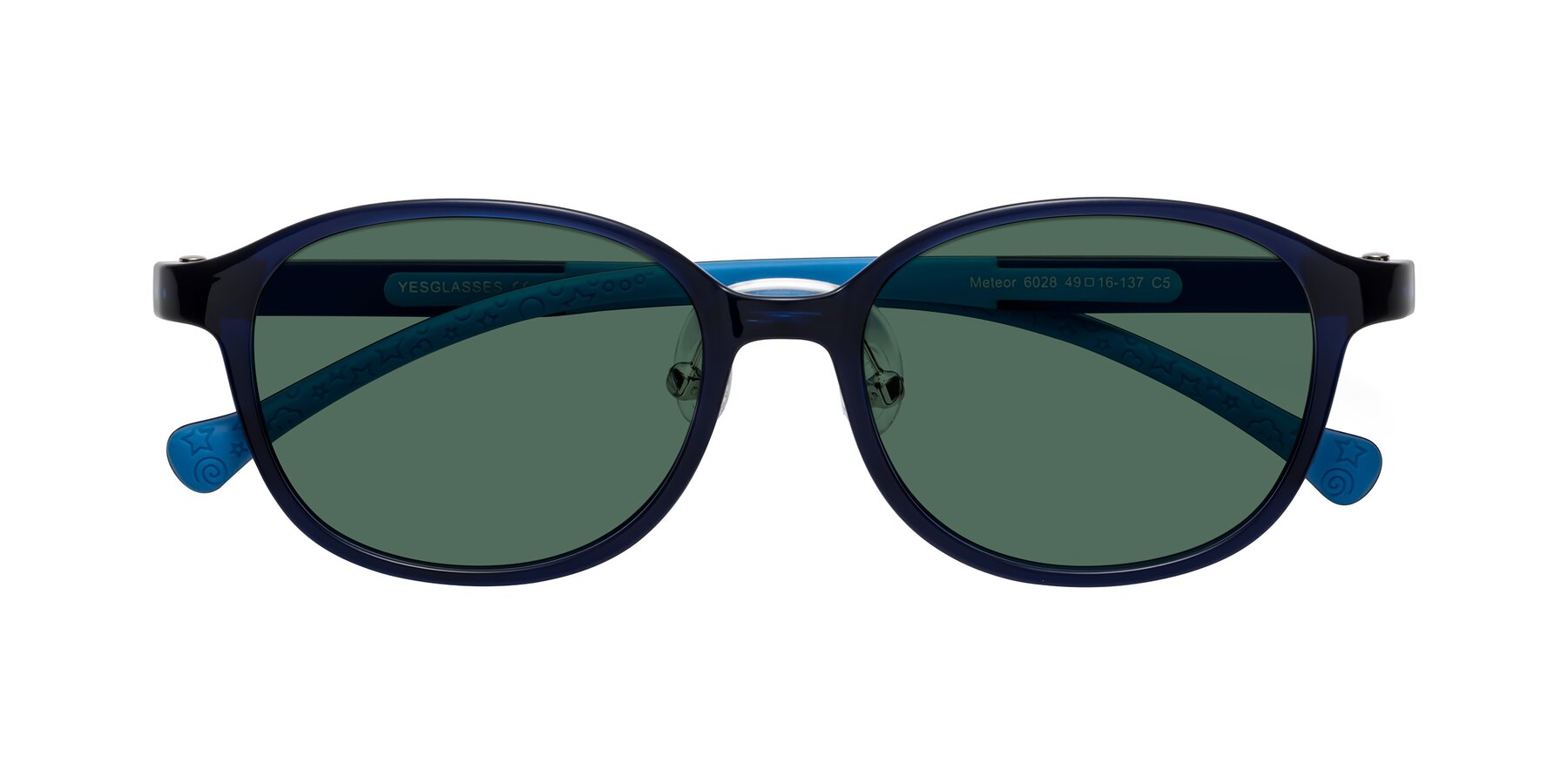 Folded Front of Meteor in Astronomer Blue with Green Polarized Lenses