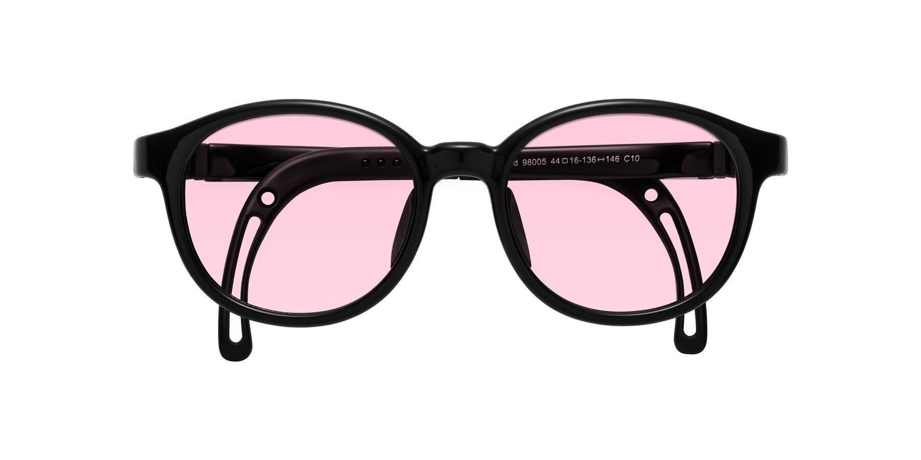 Folded Front of Anahid in Ninja Black with Light Pink Tinted Lenses