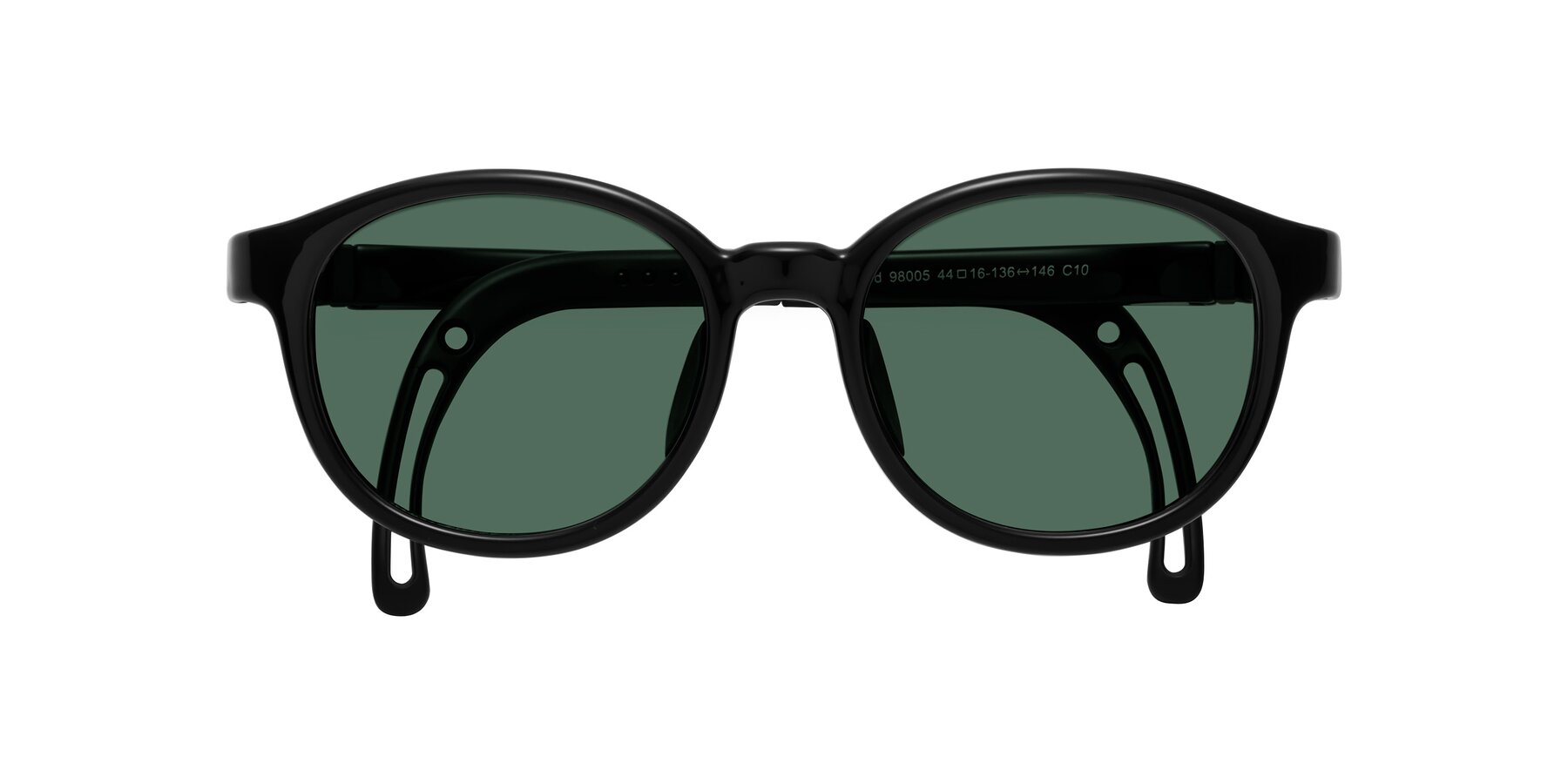 Folded Front of Anahid in Ninja Black with Green Polarized Lenses