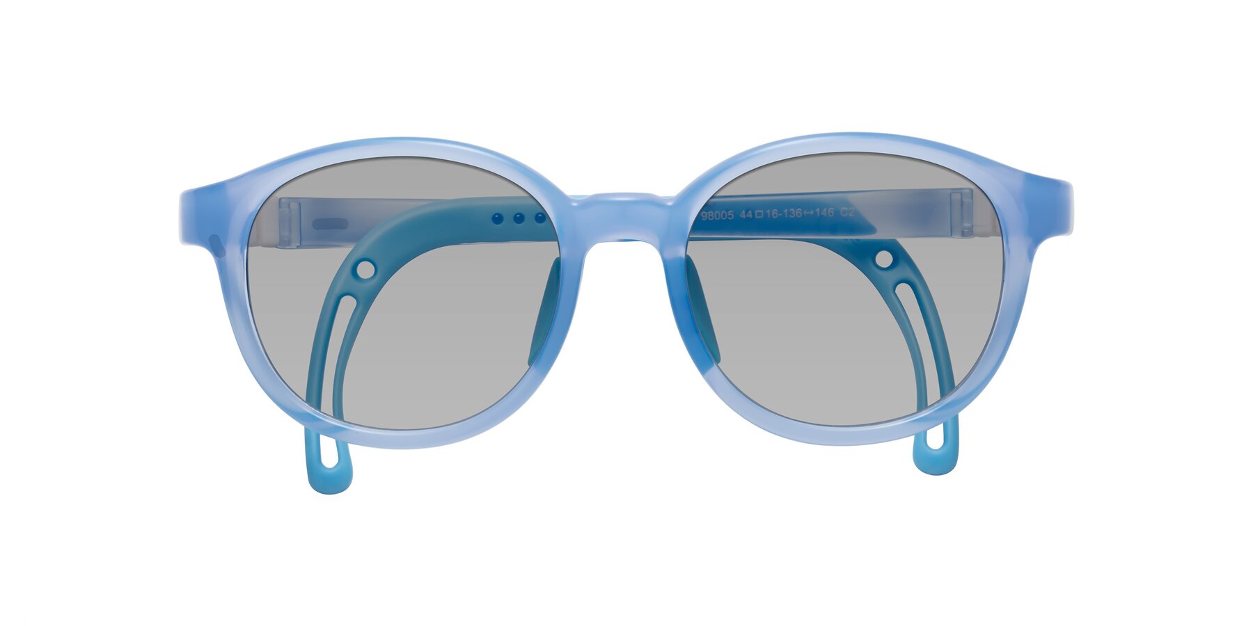 Folded Front of Anahid in Pilot Blue with Light Gray Tinted Lenses