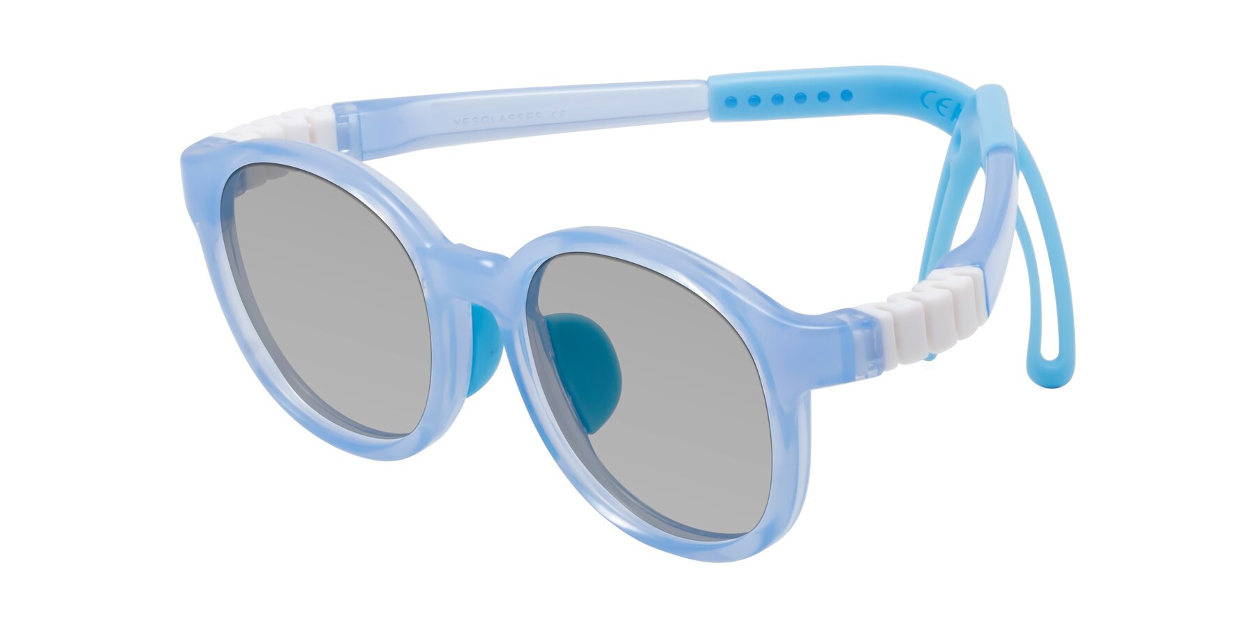 Angle of Anahid in Pilot Blue with Light Gray Tinted Lenses