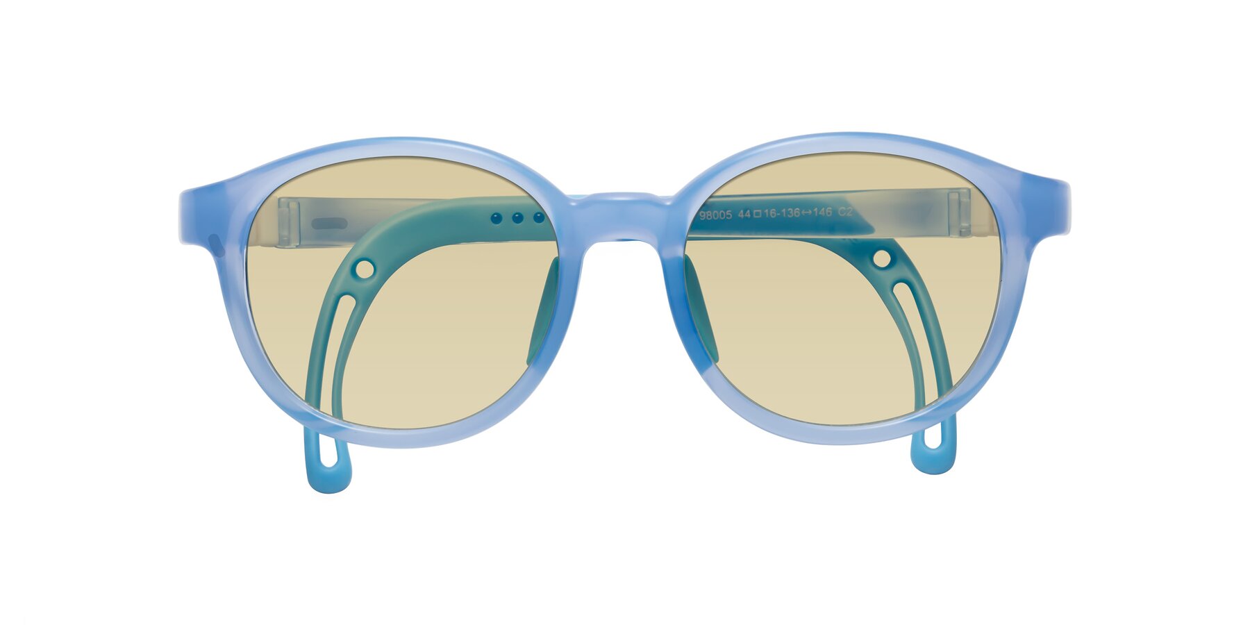 Folded Front of Anahid in Pilot Blue with Light Champagne Tinted Lenses