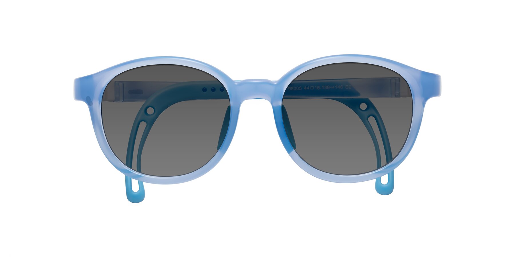 Folded Front of Anahid in Pilot Blue with Medium Gray Tinted Lenses