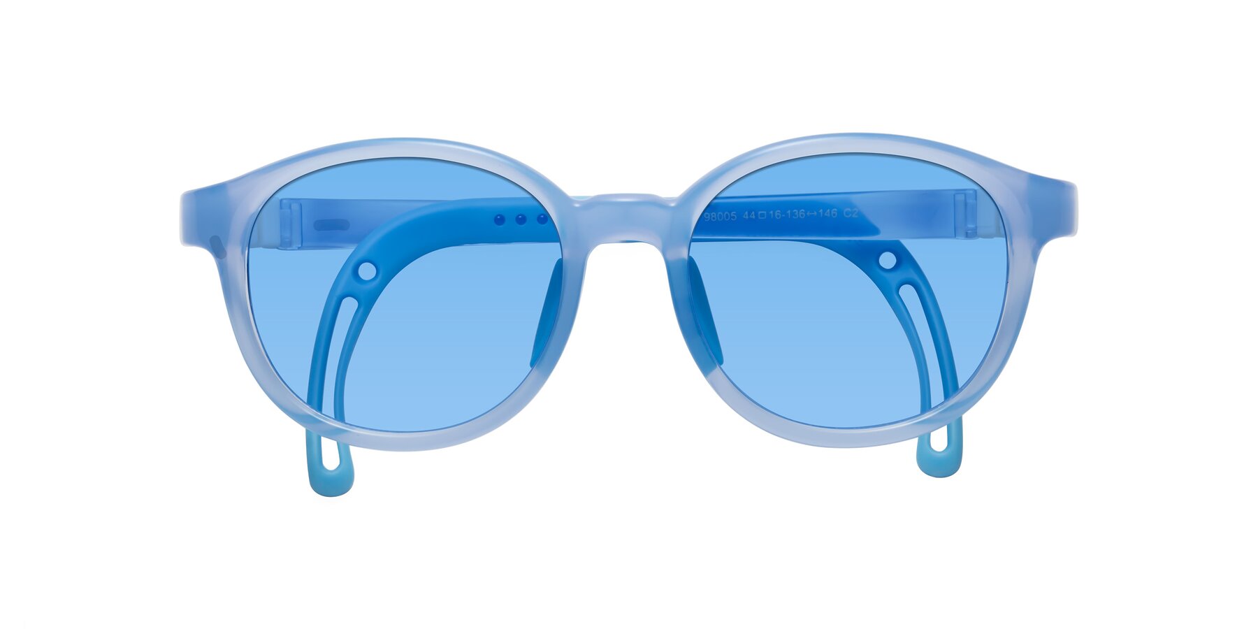 Folded Front of Anahid in Pilot Blue with Medium Blue Tinted Lenses