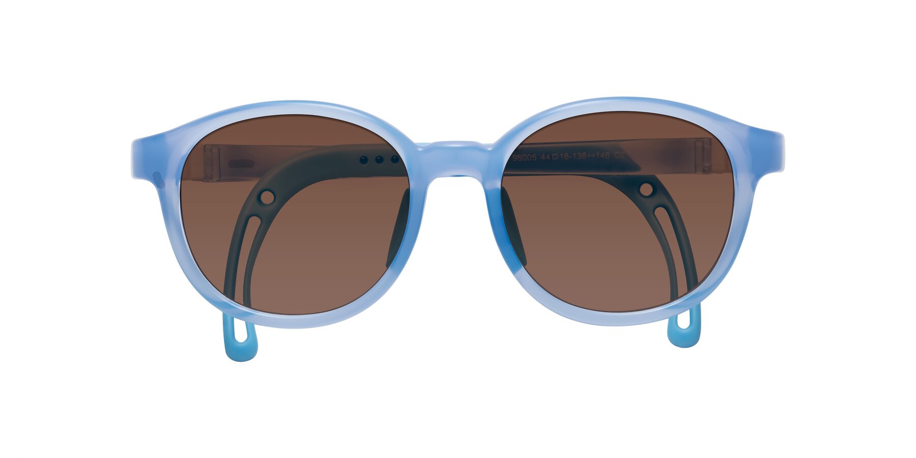 Folded Front of Anahid in Pilot Blue with Brown Tinted Lenses