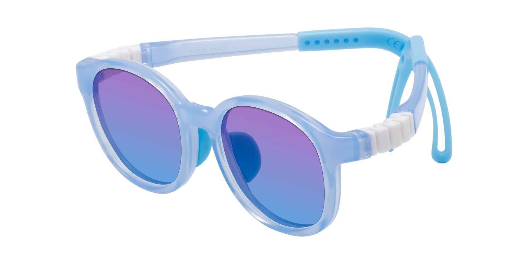 Angle of Anahid in Pilot Blue with Purple / Blue Gradient Lenses