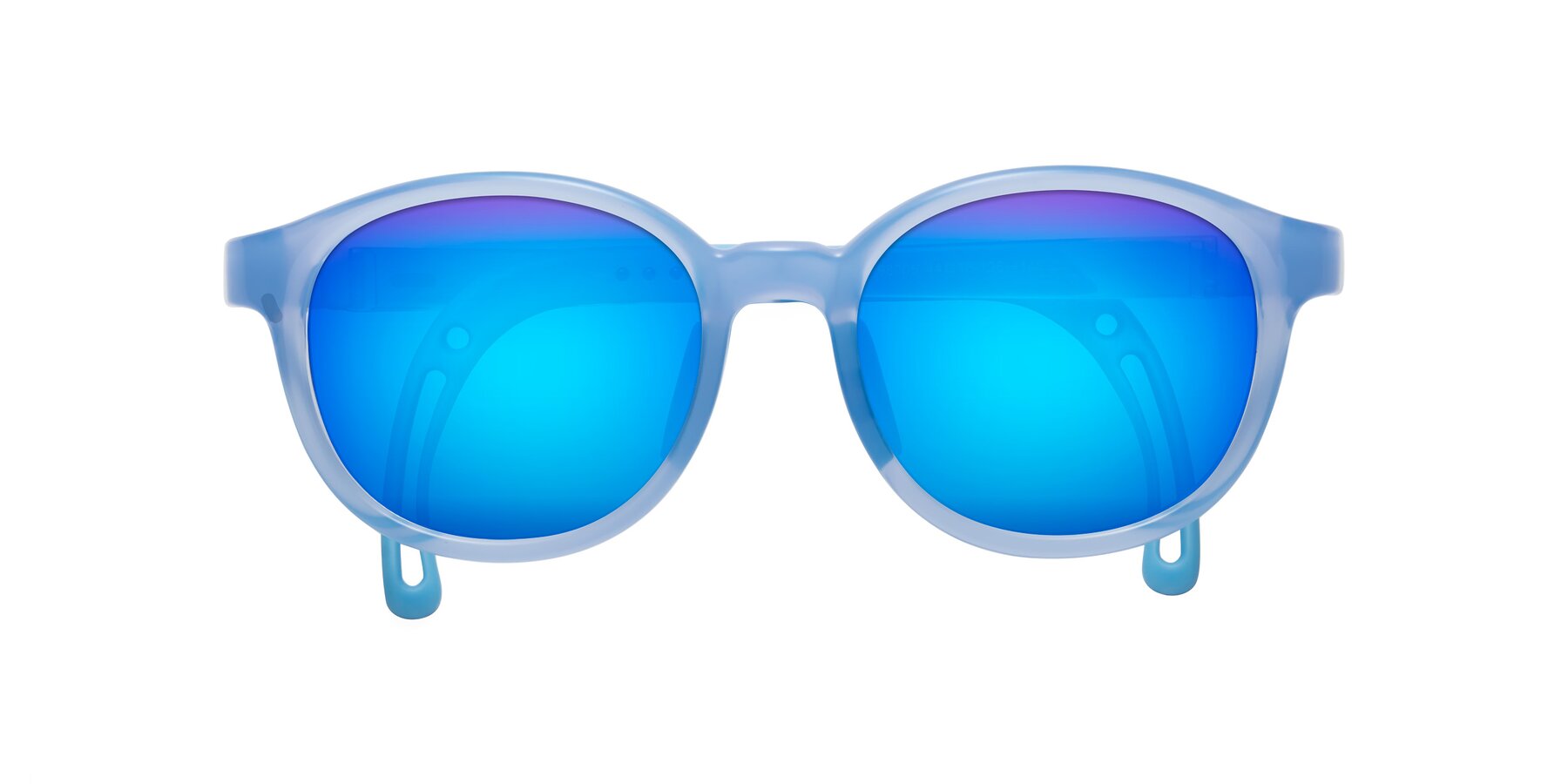 Folded Front of Anahid in Pilot Blue with Blue Mirrored Lenses