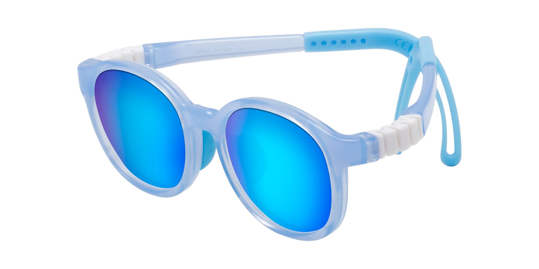 Angle of Anahid in Pilot Blue with Blue Mirrored Lenses