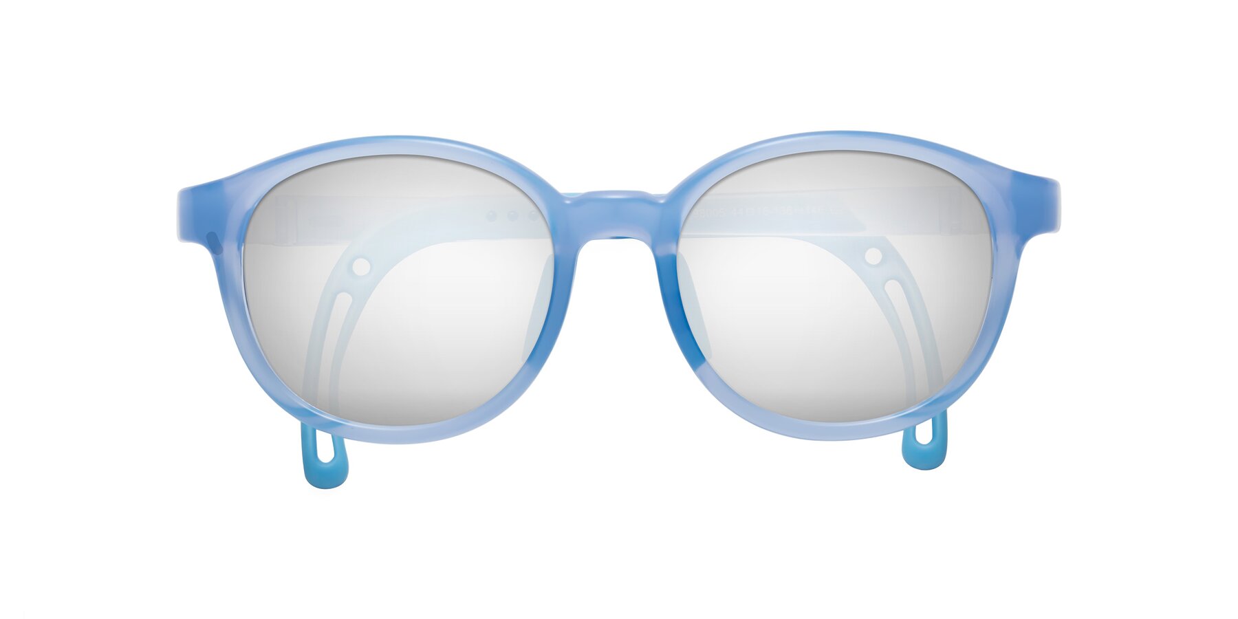 Folded Front of Anahid in Pilot Blue with Silver Mirrored Lenses