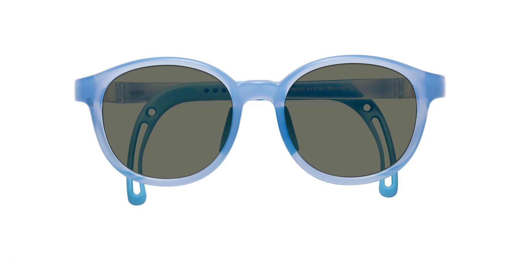 Folded Front of Anahid in Pilot Blue with Gray Polarized Lenses