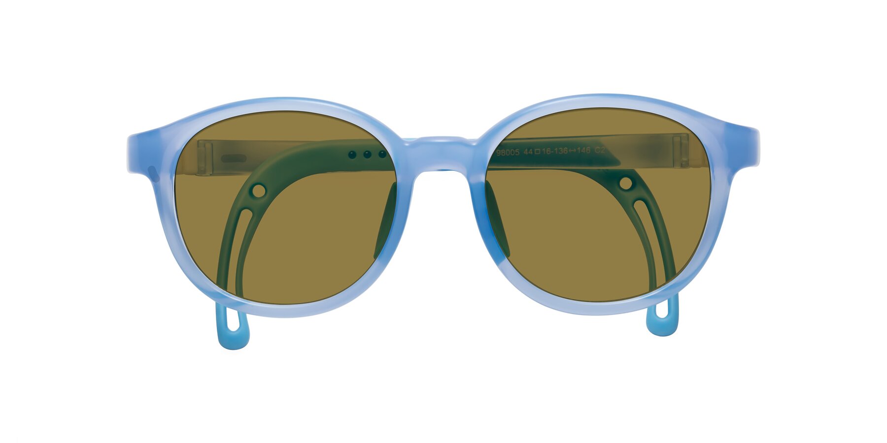 Folded Front of Anahid in Pilot Blue with Brown Polarized Lenses