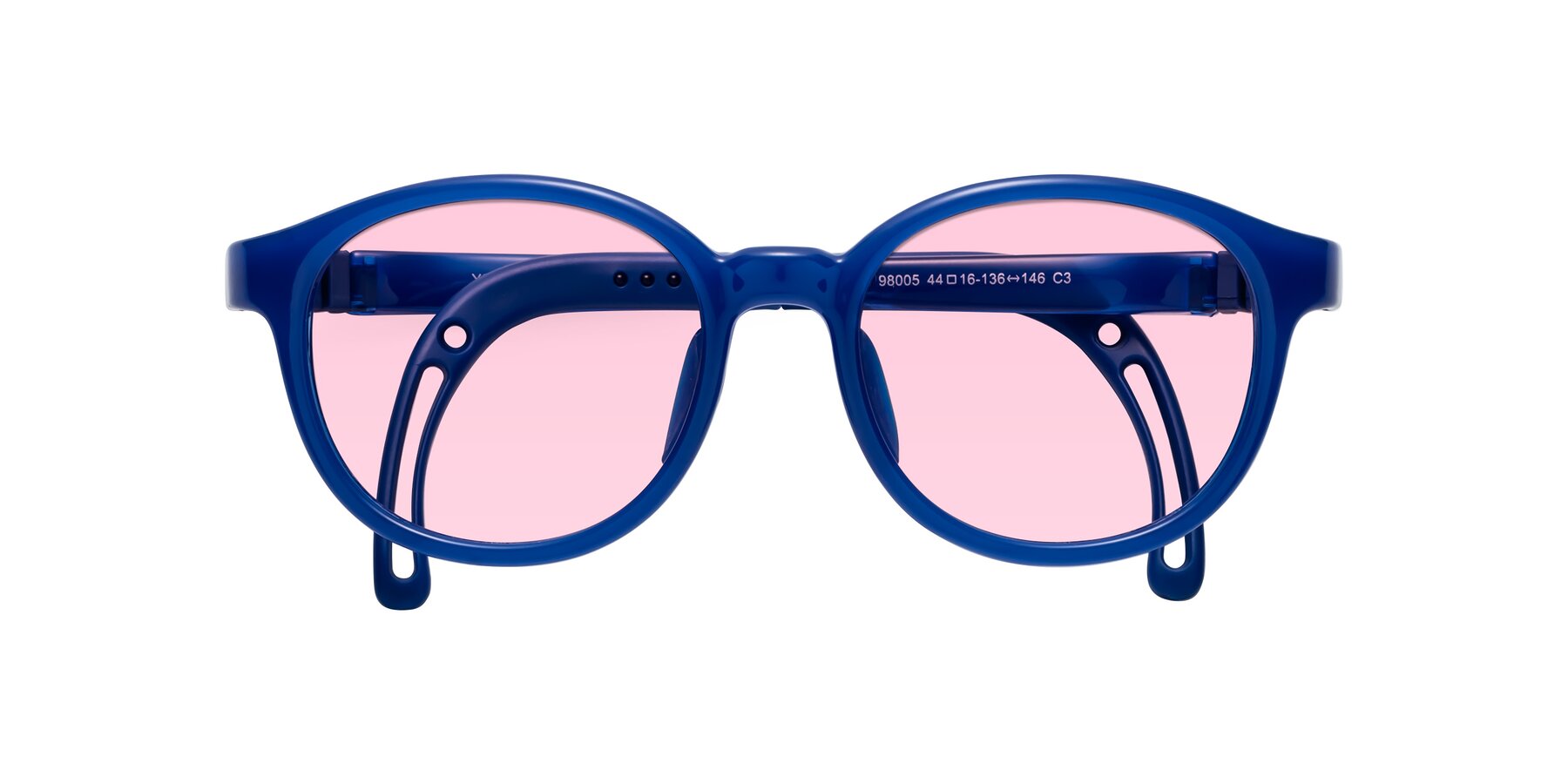 Folded Front of Anahid in Sailor Blue with Light Pink Tinted Lenses