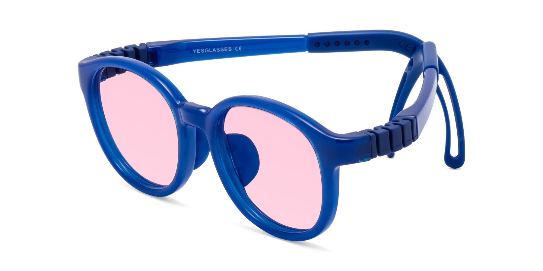 Angle of Anahid in Sailor Blue with Light Pink Tinted Lenses