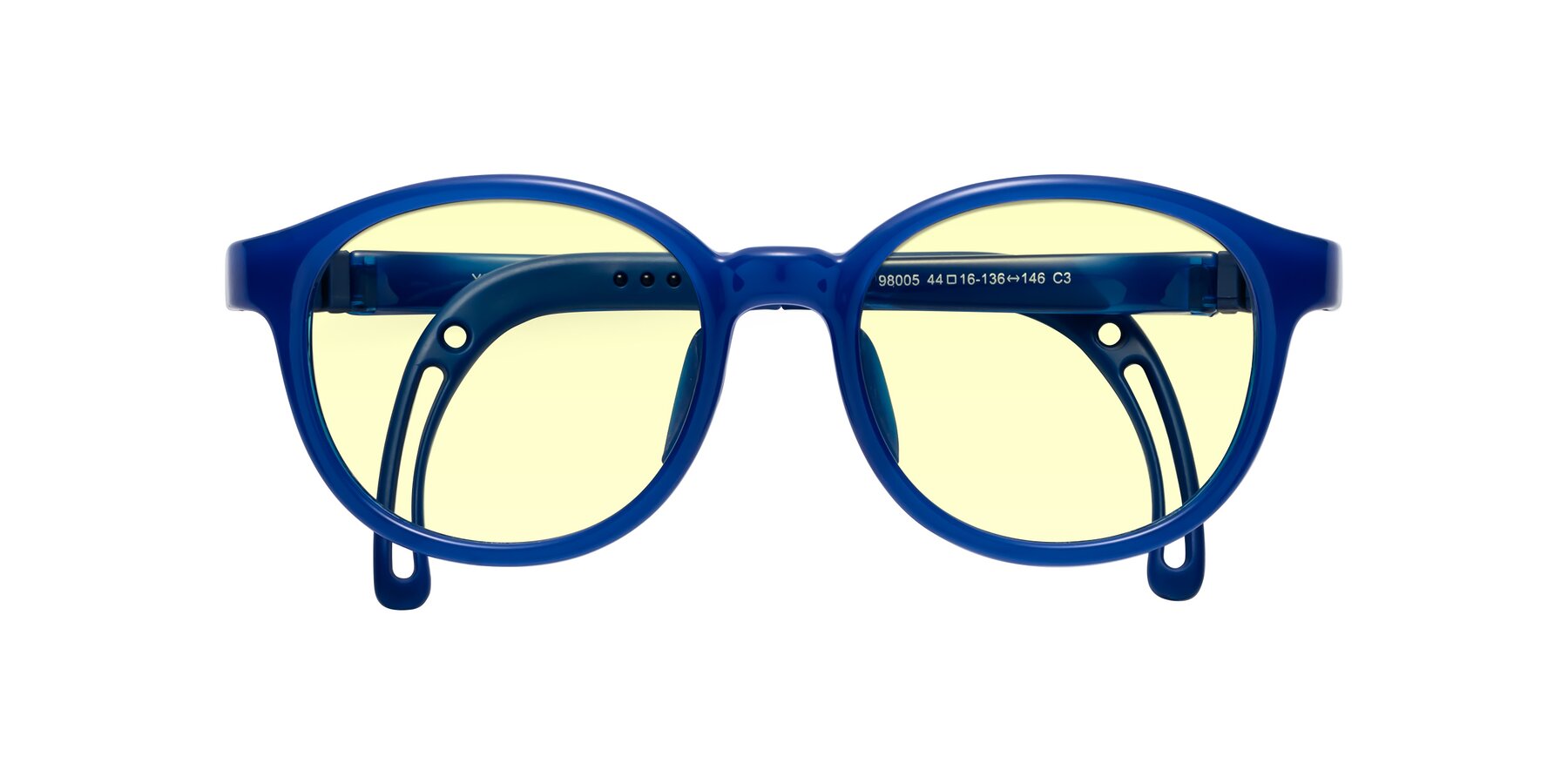 Folded Front of Anahid in Sailor Blue with Light Yellow Tinted Lenses