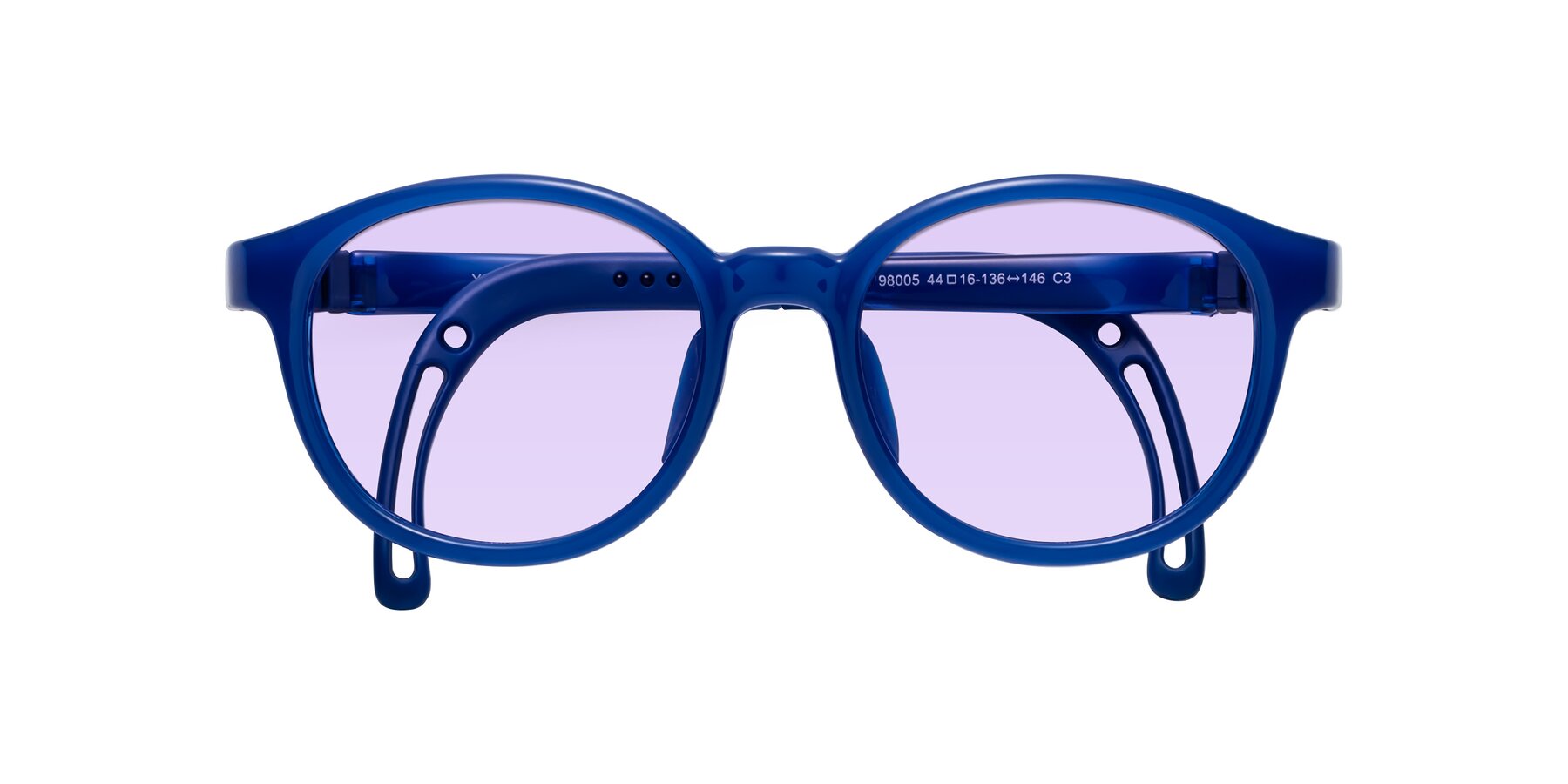 Folded Front of Anahid in Sailor Blue with Light Purple Tinted Lenses