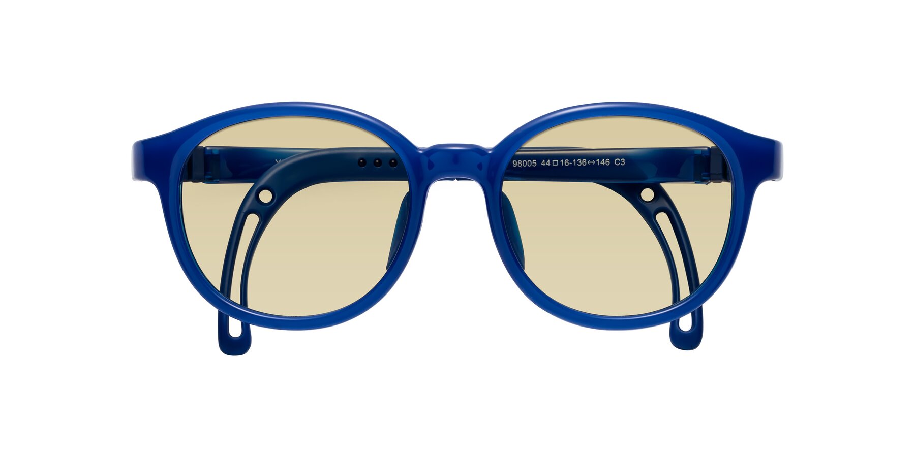 Folded Front of Anahid in Sailor Blue with Light Champagne Tinted Lenses