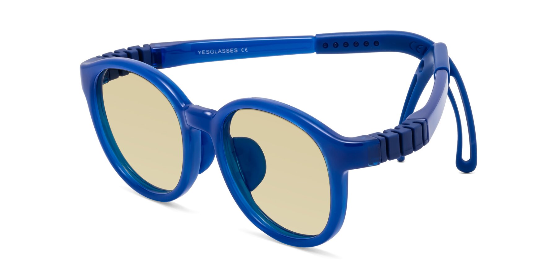 Angle of Anahid in Sailor Blue with Light Champagne Tinted Lenses