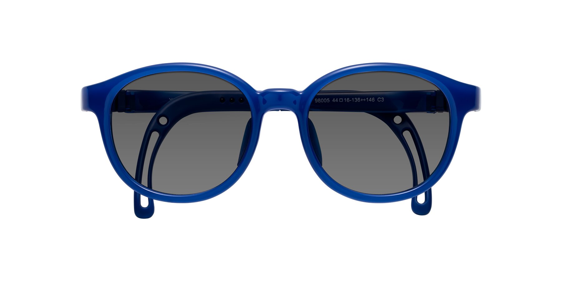 Folded Front of Anahid in Sailor Blue with Medium Gray Tinted Lenses