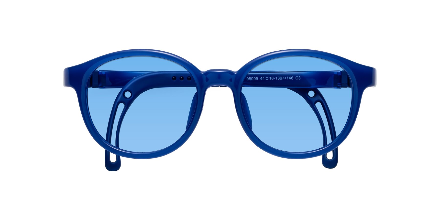 Folded Front of Anahid in Sailor Blue with Medium Blue Tinted Lenses