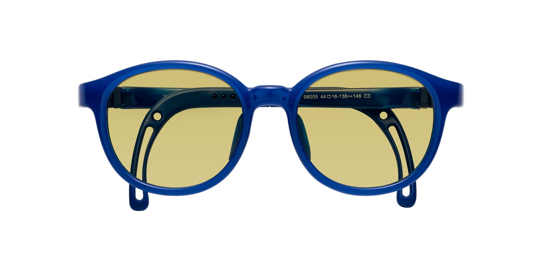 Folded Front of Anahid in Sailor Blue with Medium Champagne Tinted Lenses