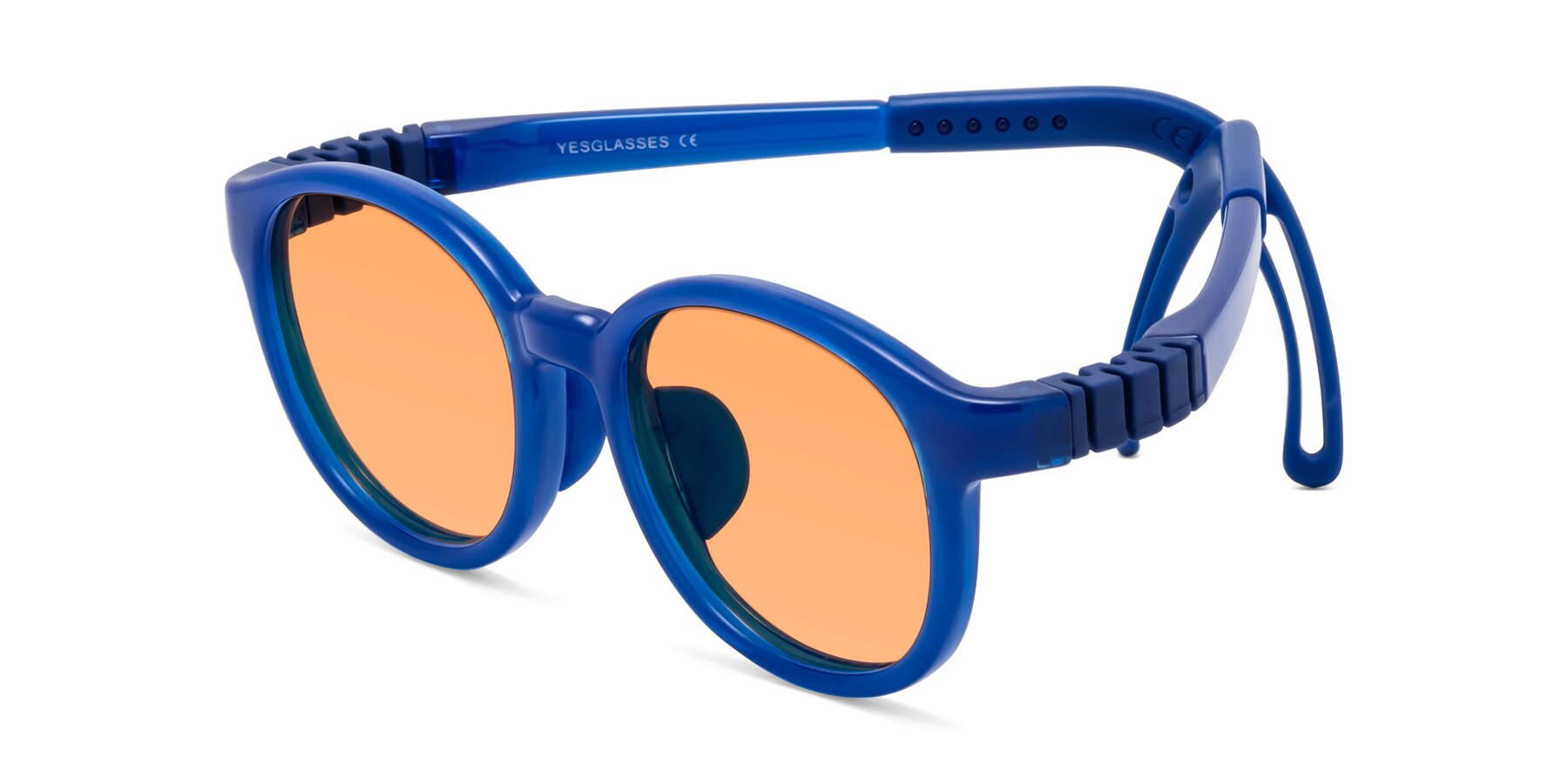 Angle of Anahid in Sailor Blue with Medium Orange Tinted Lenses