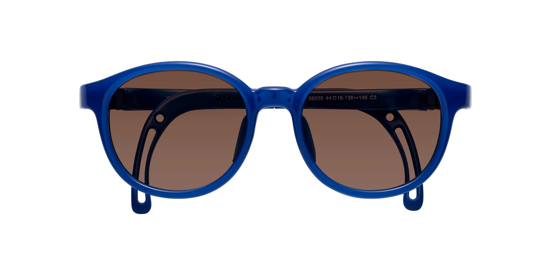 Folded Front of Anahid in Sailor Blue with Brown Tinted Lenses