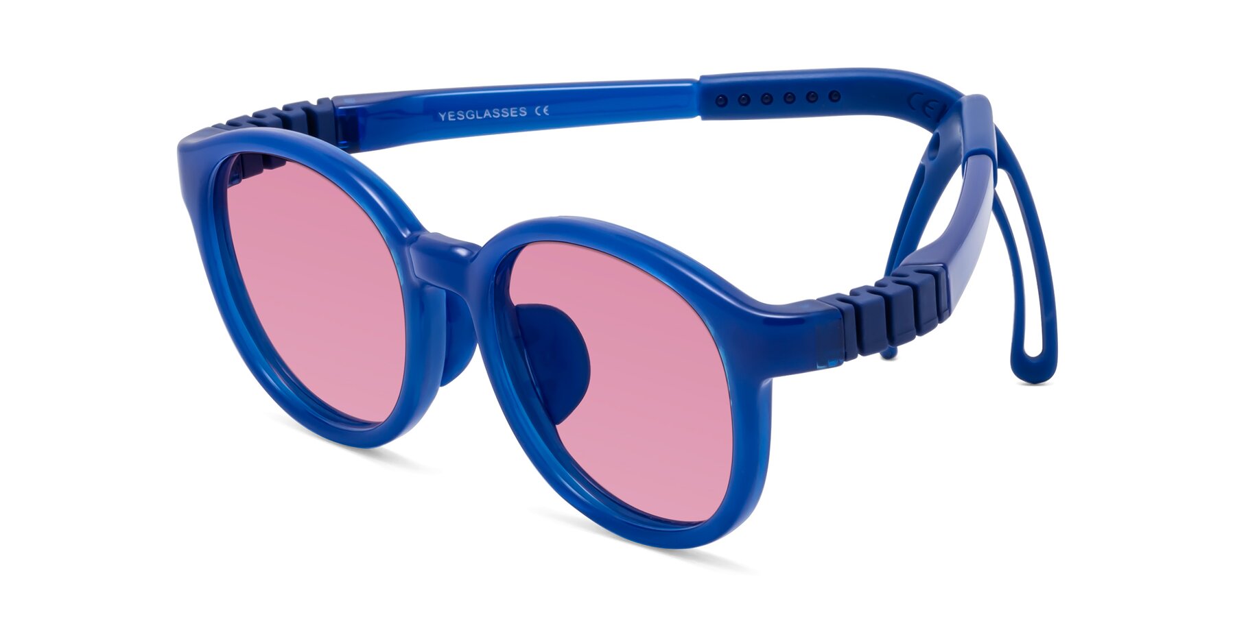 Angle of Anahid in Sailor Blue with Medium Wine Tinted Lenses