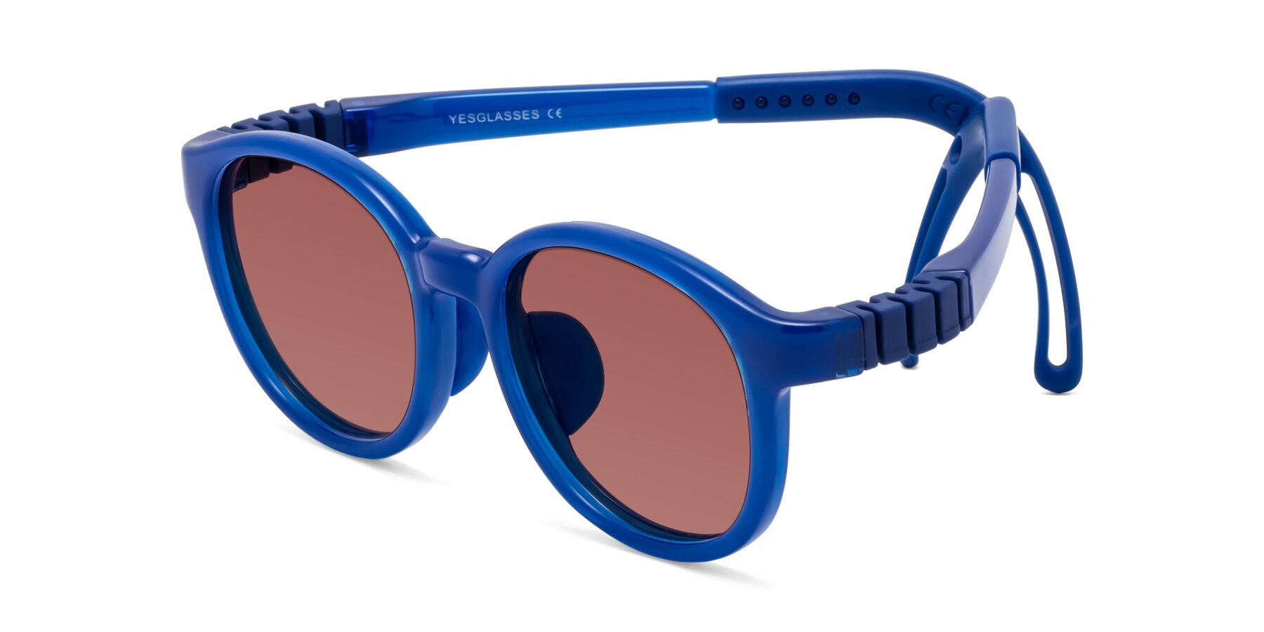 Angle of Anahid in Sailor Blue with Garnet Tinted Lenses