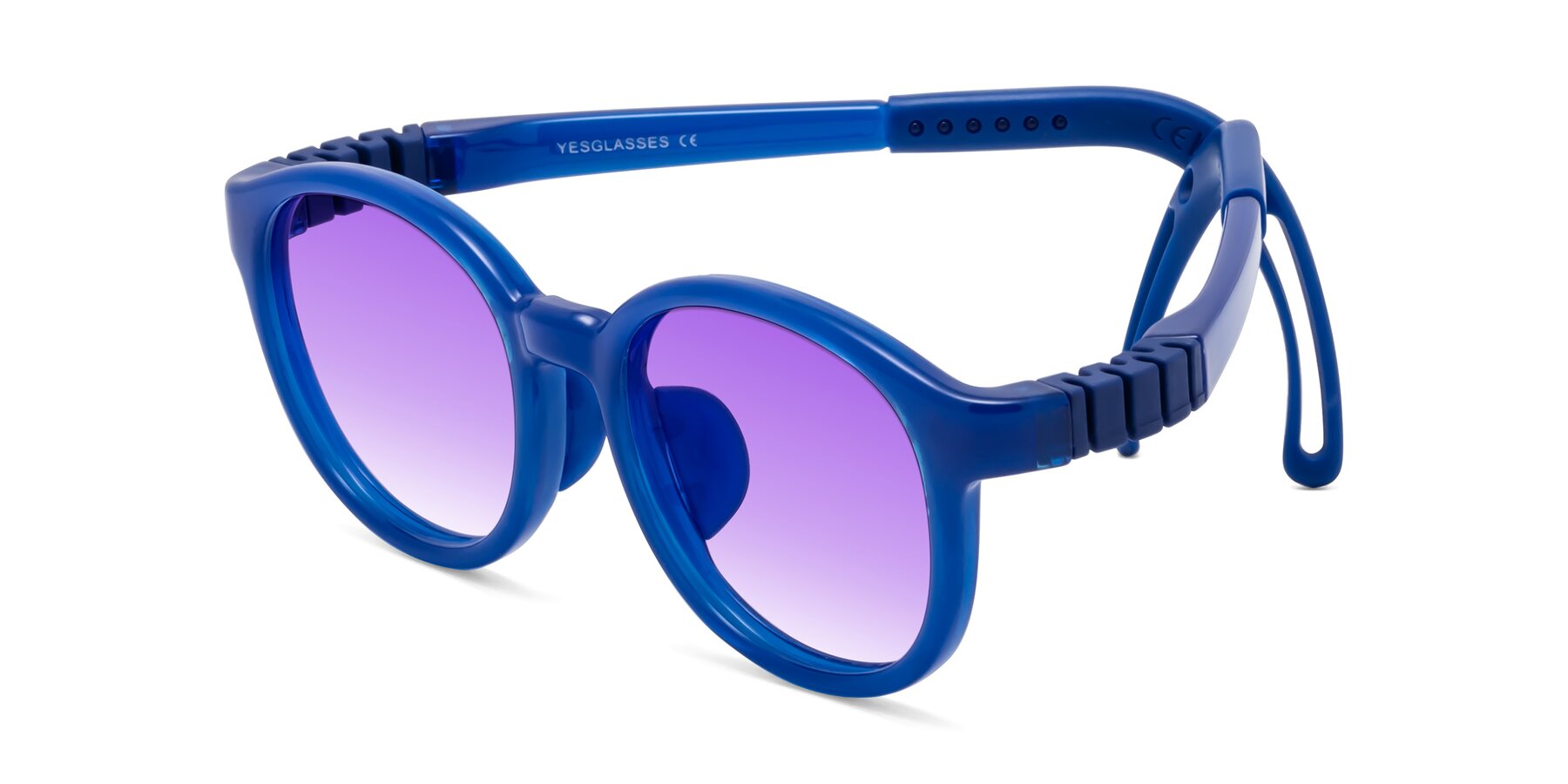 Angle of Anahid in Sailor Blue with Purple Gradient Lenses