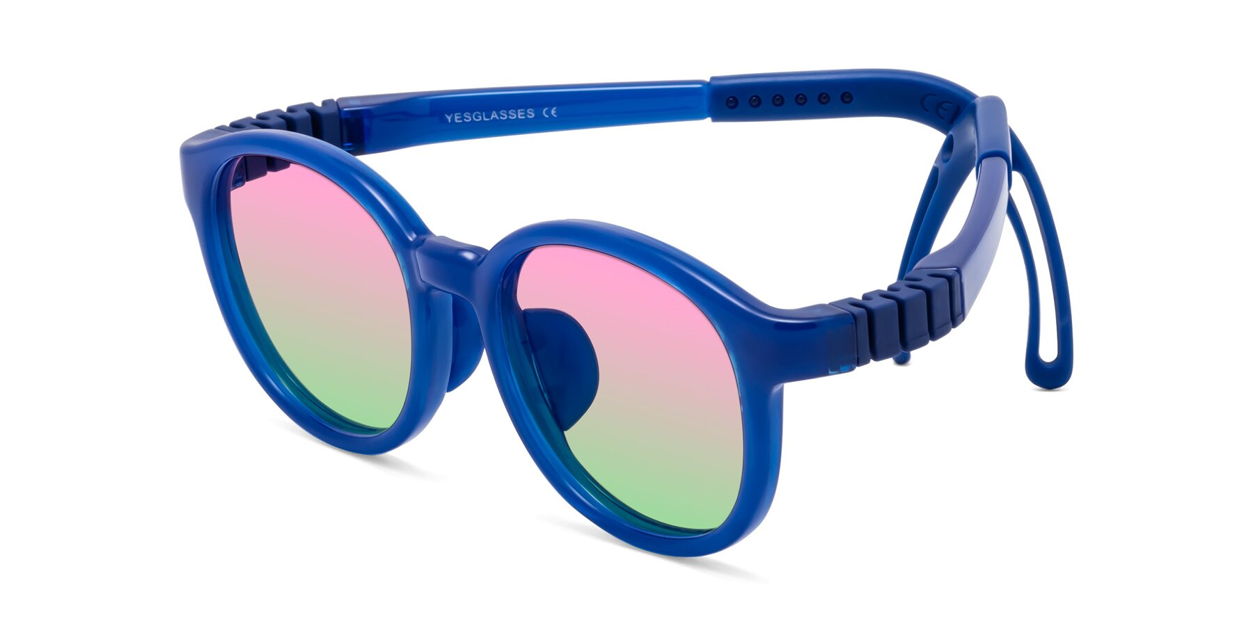 Angle of Anahid in Sailor Blue with Pink / Green Gradient Lenses