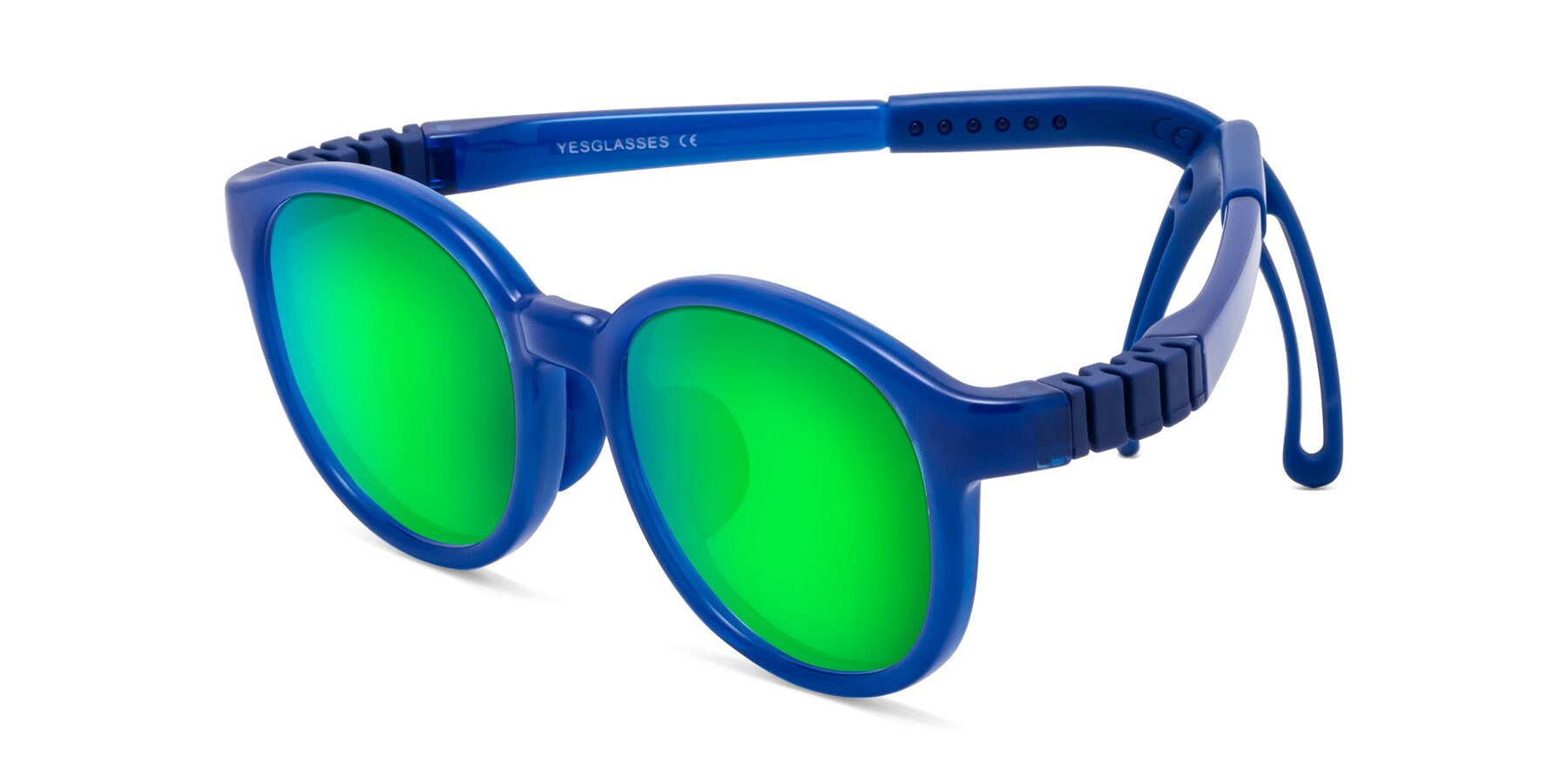 Angle of Anahid in Sailor Blue with Green Mirrored Lenses