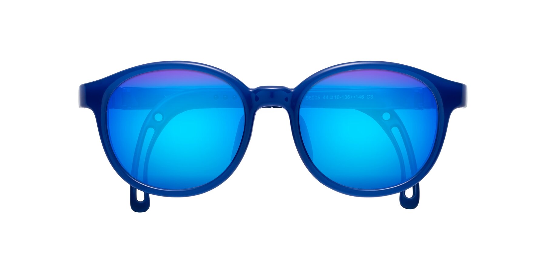 Folded Front of Anahid in Sailor Blue with Blue Mirrored Lenses