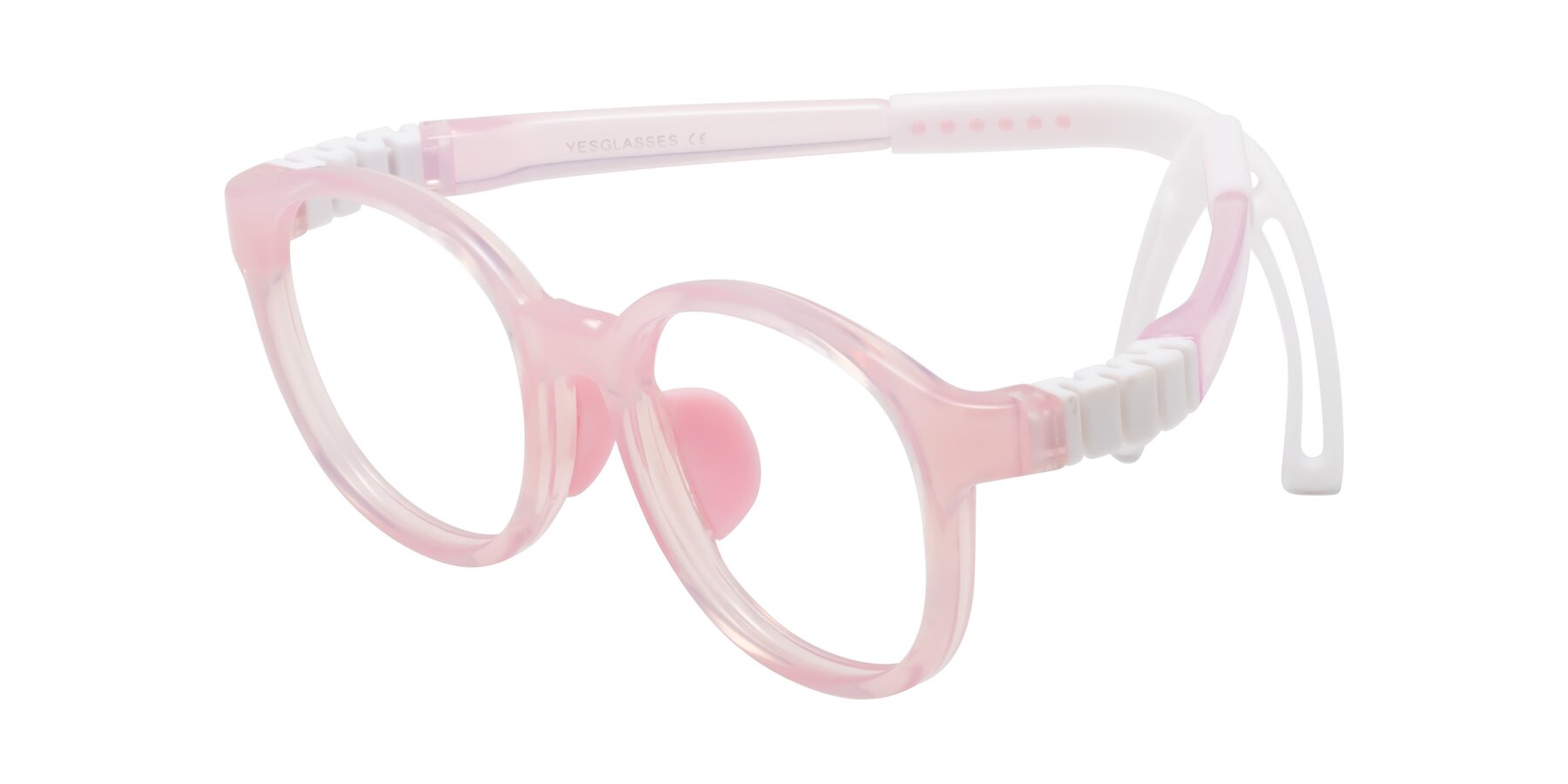 Angle of Anahid in Artist Pink with Clear Blue Light Blocking Lenses